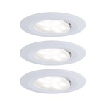 Paulmann 999.27 LED Einbauleuchte Calla Basisset schwenkbarar IP65 rund 90mm 30° 3x6W 3x530lm 230V 4000K Weiß matt 