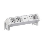 Bachmann 937.430 Steckdosenleiste DESK2 ALU WHITE 