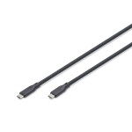 Digitus AK-300344-005-S USB Silikon Kabel, USB 40Gbps, 0,5m, schwarz 