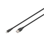 Digitus AK-600108-010-S Lightning Silikon Anschlusskabel, USB-A - Lightning 1m, schwarz 