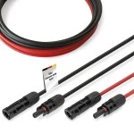 Digitus DK-SCEC66-0010 Solarkabel Verlängerung 1 m, 6 mm², MC4-Anschluss, PV-Kabel 1500 V DC, UV-beständig & wetterfest, 2 Kabel, 1x Schwarz, 1x Rot 
