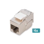 Digitus DN-93615-S-4 CAT 6A Kompakt-Keystone Modul, geschirmt, werkzeugfreier Montageanschluss, 4 Stk. 