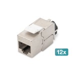 Digitus DN-93617-12 CAT 6A Keystone Modul, geschirmt mit intelligentem Kabelmanager - 12 Stk. 