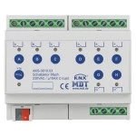 MDT AKS-0810.03 KNX Schaltaktor 8-fach 6TE REG 10 A 230 V AC C-Last Standard 140 µF 