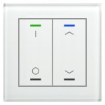 MDT BE-GTL2TW.D1 KNX Glastaster II Light 2-fach RGBW mit Temperatursensor Weiß Schalten & Jalousie 