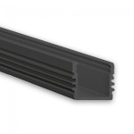 Dotlux 3996 Alu-Aufbau-Profil Typ DXA2 2 Meter pulverbeschichtet schwarz RAL 9005 für LED-Streifen bis 12mm 