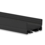 Dotlux 4072-1 Alu-Aufbau-Profil Typ DXA4 2 Meter flach pulverbeschichtet schwarz RAL 9005 für LED-Streifen bis 24 mm 
