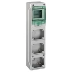 Schneider Electric 13152 Kaedra Mini-Leergehäuse 3 Montagestellen für Steckdosen 65x85mm 4 TE 