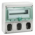 Schneider Electric 13155 Kaedra Leergehäuse 3 Montagestellen für Steckdosen 90x100mm 12+1 TE 