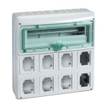 Schneider Electric 13157 Kaedra Leergehäuse 8 Montagestellen für Steckdosen 90x100mm 18+1 TE 