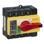 Schneider 28919 Lasttrennsch. INS63,4P, 63A/690V AC/250V DC,Drehantrieb rot/Grund gelb 
