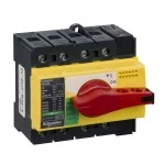 Schneider 28921 Lasttrennsch. INS80,4P, 80A/690V AC/250V DC,Drehantrieb rot/Grund gelb 