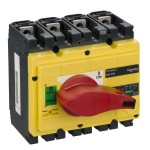 Schneider Electric 31127 Lasttrennsch. INS250 4-polig 250A/690V AC/250V DC,Drehantrieb rot/Grund gelb 