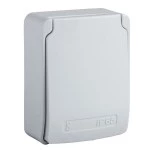 Schneider 81144 Anbausteckdosen, grau, 2p+E, 10/16A, 250 V, England, IP65 