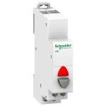Schneider A9E18039 Drucktaster iPB, 1 Öffner, Taste grau, LED rot 12-48V AC/DC 