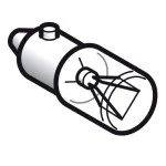 Schneider DL1CE012 Glühlampe, transparent f. Befehls. u. Meldegeräte, BA 9s, 12 V 2,6 W 
