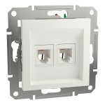 Schneider Electric RJ11-Telefondose 2-Fach UP, weiß, Asfora, EPH4270121D 