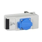 Schneider KBC16DCP2 KBC Abgangsadapter, 16A, m. Sicher., var. Ph.-abgr., Schuko DIN, L+N+PE 