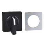 Schneider KBC1H Betätigungselement 45x45mm, silberfarben- Knebel, schwarz, zum Gravieren 