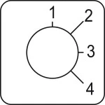 Schneider KZ18417 Bezeichnungsschild für Nockenschalter 1 bis 4, 45x45mm 