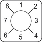 Schneider KZ18421 Bezeichnungsschild für Nockenschalter 1 bis 8, 45x45mm 