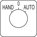 Schneider KZ18434 Bezeichnungsschild für Nockenschalter HAND-O-AUTO, 45x45mm 