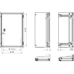 Schneider NSYPIN64 Innentür für Gehäuse PanelSeT WM H600xB400, Stahl, RAL7035, Tiefeneinstellung 