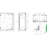 Schneider NSYPLM43G PanelSeT PLM Polyestergehäuse - Wandmontage, einfache Tür, ohne MP H430xB330xT200mm IP66, IK10, RAL 7035 