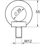 Schneider NSYSFEB PanelSeT SF-M12-Kranösen, Gussstahl, verzinkt, Verpackungseinheit: 4 Stück 