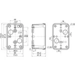 Schneider NSYTBS1176 PanelSeT TBS - ABS-Gehäuse mit undurchs. Abdeckung H10, H116xB74xT62mm, Schutzart IP66, IK07, RAL 7035 