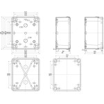 Schneider NSYTBS19168 PanelSeT TBS - ABS-Gehäuse mit undurchs. Abdeckung H20, H193xB164xT87mm, Schutzart IP66, IK07, RAL 7035 