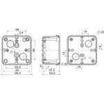 Schneider NSYTBS885 PanelSeT TBS - ABS-Gehäuse mit undurchs. Abdeckung H10, H89xB89xT51mm, Schutzart IP66, IK07, RAL 7035 
