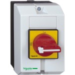 Schneider VCF01GE Not-Aus/Hauptschalter, 3p, 690V, 16A, +Aufbaugehäuse, Griff rot abschließbar 