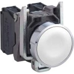 Schneider XB4BA11 Drucktaster, Harmony XB4, Metall, 22mm, weiß, unbeschriftet, tastend, Schraubklemme, 1S 