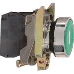 Schneider XB4BA31 Drucktaster, Harmony XB4, Metall, 22mm, grün, unbeschriftet, tastend, Schraubklemme, 1S 