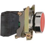 Schneider XB4BA42 Drucktaster, Harmony XB4, Metall, 22mm, rot, unbeschriftet, tastend, Schraubklemme, 1Ö 