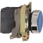 Schneider XB4BA61 Drucktaster, Harmony XB4, Metall, 22mm, blau, unbeschriftet, tastend, Schraubklemme, 1S 