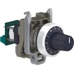 Schneider XB4BD912R470K Potentiometer, Komplettgerät, Harmony XB4, Metall, 22mm, schwarz, Widerstand 470K Ohm 