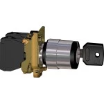 Schneider XB4BG61EX Schlüsselschalter, Harmony XB4, Metall, 22mm, schwarz, 2 Stellungen, tastend, Ronis 455, 1S, ATEX 