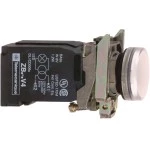 Schneider XB4BV41 Leuchtmelder, Harmony XB4, Metall, 22mm, weiß, mit Trafo, Glühlampe BA9s, glatte Kalotte, Schraubklemme, 230V AC 