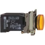 Schneider Electric XB4BV45 Leuchtmelder orange Komplettger. Ø22 glatte Kalotten m. BA9s-Glühl. 220-240V 