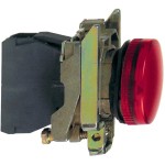 Schneider XB4BVB4 Leuchtmelder, Harmony XB4, Metall, 22mm, rot, universelle LED, glatte Kalotte, Schraubklemme, 24V ACDC 