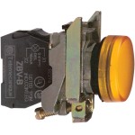 Schneider XB4BVB5 Leuchtmelder, Harmony XB4, Metall, 22mm, orange, universelle LED, glatte Kalotte, Schraubklemme, 24V ACDC 