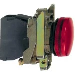 Schneider XB4BVM4 Leuchtmelder, Harmony XB4, Metall, 22mm, rot, universelle LED, glatte Kalotte, Schraubklemme, 230-240V AC 