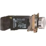 Schneider XB4BW3135 Leuchtdrucktaster, Harmony XB4, Metall, 22mm, weiß, unbeschriftet, Glülampe BA9s, glatte Kalotte, 1S+1Ö, 120V AC 