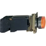 Schneider XB4BW3545 Leuchtdrucktaster, Harmony XB4, Metall, 22mm, orange, unbeschriftet, Glülampe BA9s, glatte Kalotte, 1S+1Ö, 230V AC 