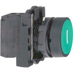 Schneider XB5AA3311 Drucktaster, Harmony XB5, Kunststoff, grün, beschriftet I, 22mm, tastend, 1S 