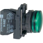 Schneider XB5AVB3 Leuchtmelder, Harmony XB5, Kunststoff, grün, 22mm, universelle LED, glatte Kalotte, 24V ACDC 