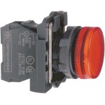 Schneider XB5AVG4 Leuchtmelder, Harmony XB5, Kunststoff, rot, 22mm, universelle LED, glatte Kalotte, 110-120V AC 
