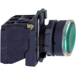 Schneider XB5AW33M5 Leuchtdrucktaster, Harmony XB5, Kunststoff, grün, 22mm, universelle LED, glatte Kalotte, 1S + 1Ö, 230-240V AC 